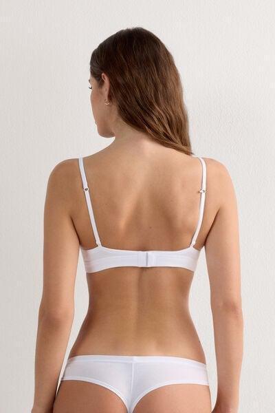 White Natural Cotton Triangle Bra, White, large image number 2