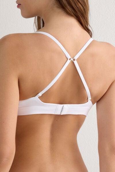 White Natural Cotton Triangle Bra, White, large image number 5