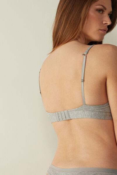 Grey  Tiziana Natural Cotton Triangle Bra, , large image number 3
