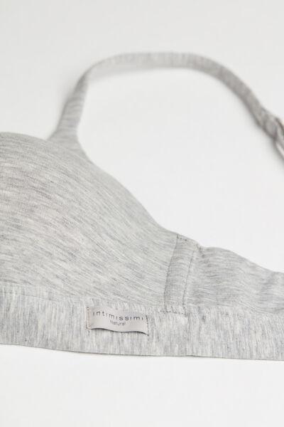 Grey  Tiziana Natural Cotton Triangle Bra, , large image number 4