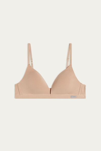 Beige Tiziana Cotton Triangle Bra, , large image number 2