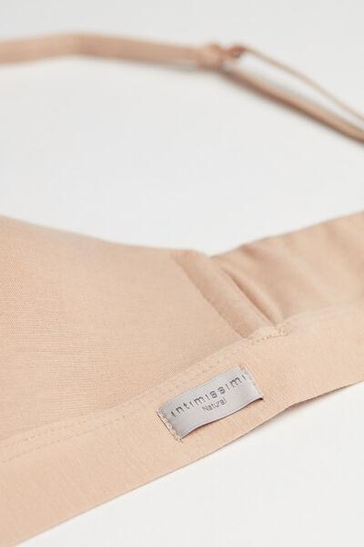 Beige Natural Cotton Triangle Bra, , large image number 4