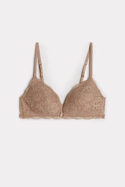 Beige Lace Triangle Bra, , large image number 2