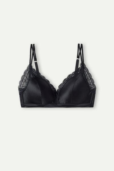 Intimissimi - Black Tiziana Silk And Lace Triangle Bra, Women