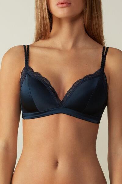 Tiziana Silk and Lace Triangle Bra