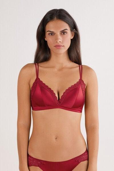 Red Tiziana Wireless Lace Triangle Bra, Red, large image number 3