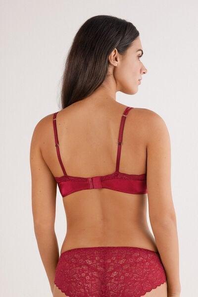 Red Tiziana Wireless Lace Triangle Bra, Red, large image number 4