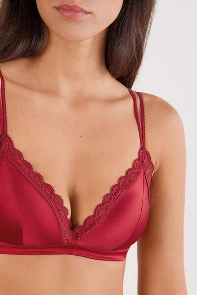 Red Tiziana Wireless Lace Triangle Bra, Red, large image number 7