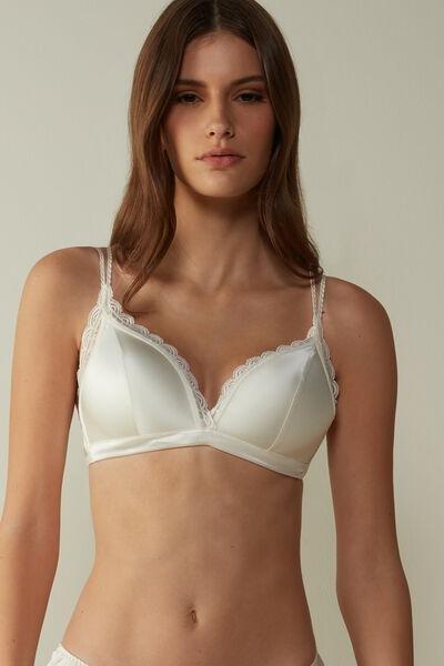 Tiziana Silk and Lace Triangle Bra