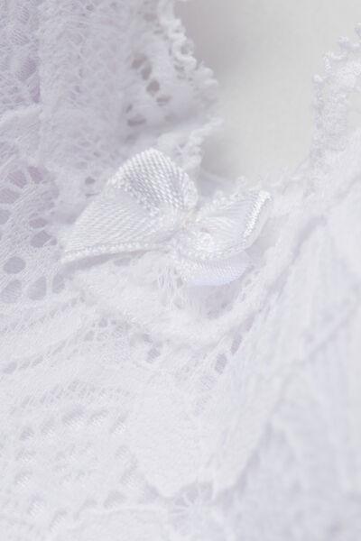 White Adele Lace Triangle Bra, White, large image number 4