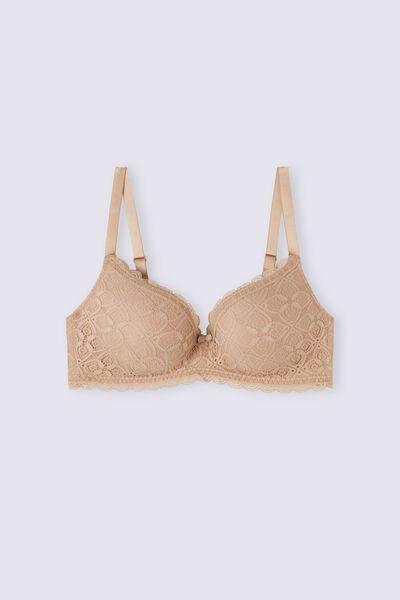 Beige Adele Lace Triangle Bra, , large image number 2