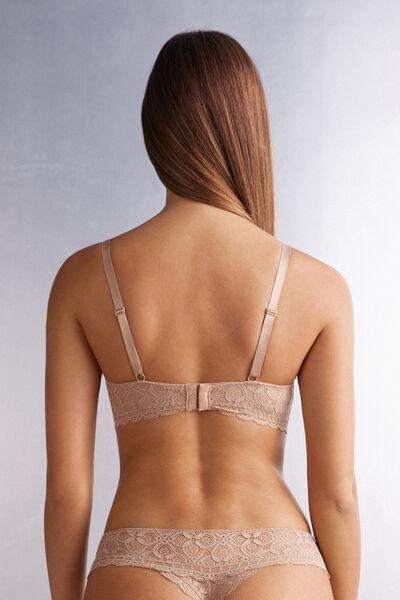 Beige Adele Lace Triangle Bra, , large image number 3