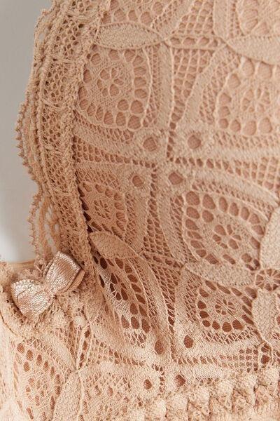 Beige Adele Lace Triangle Bra, , large image number 4