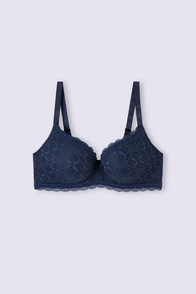 Blue Adele Lace Triangle Bra, Intense Blue, large image number 3