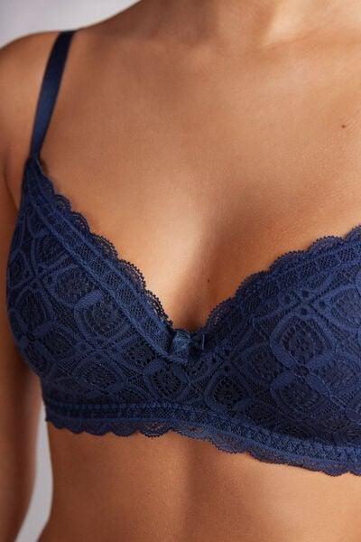 Blue Adele Lace Triangle Bra, Intense Blue, large image number 5