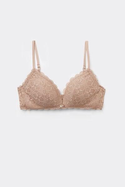 Beige Tiziana Lace Triangle Bra, Soft Beige, medium