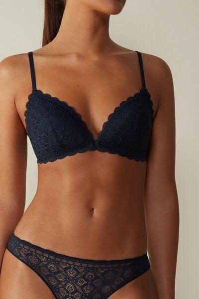 Blue Tiziana Lace Triangle Bra, Intense Blue, large image number 3