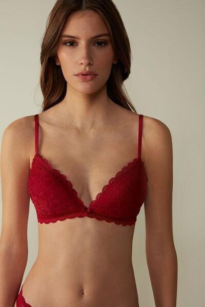 Red Tiziana Lace Triangle Bra, , large image number 0