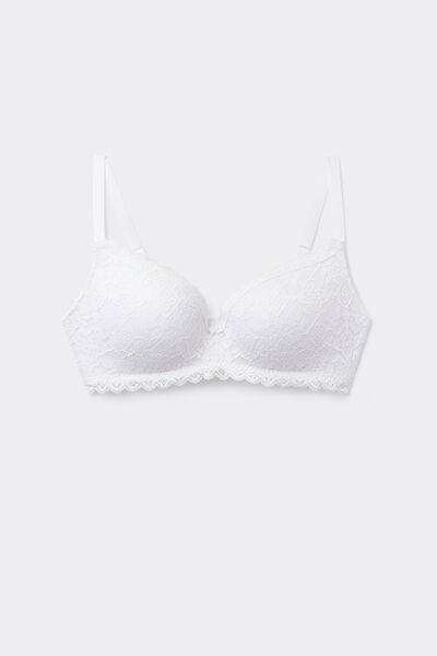 White Adele Lace Triangle Bra, , large image number 1