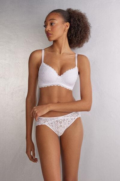White Adele Lace Triangle Bra, , large image number 2