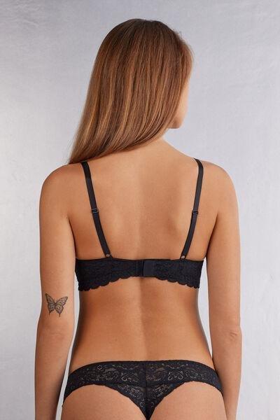 Black Tiziana Lace Triangle Bra, , large image number 2
