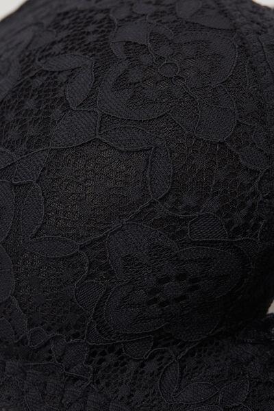 Black Tiziana Lace Triangle Bra, , large image number 3