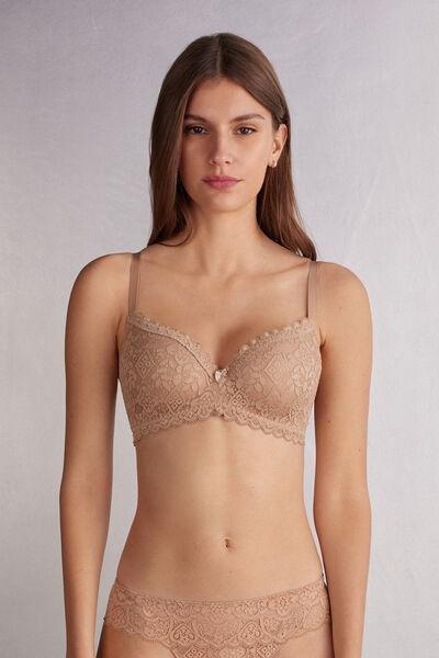Beige Adele Lace Triangle Bra, , large image number 0