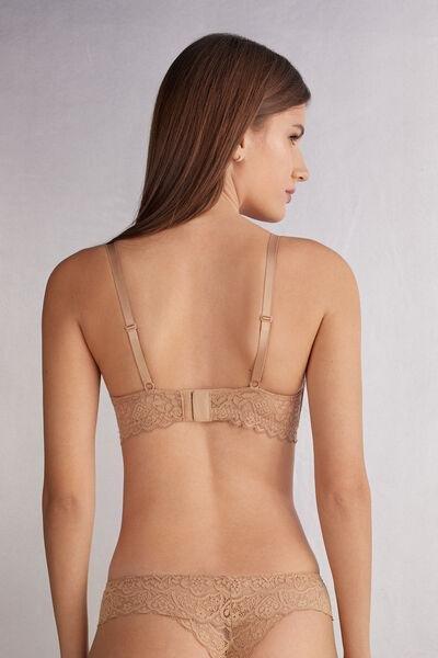Beige Adele Lace Triangle Bra, , large image number 2