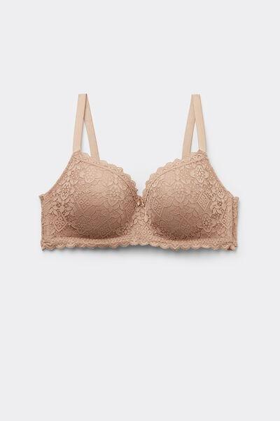 Beige Adele Lace Triangle Bra, Soft Beige, large image number 6