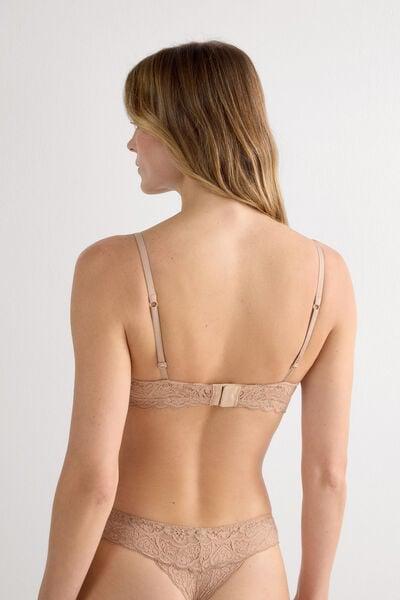 Beige Tiziana Lace Triangle Bra, Soft Beige, large image number 2
