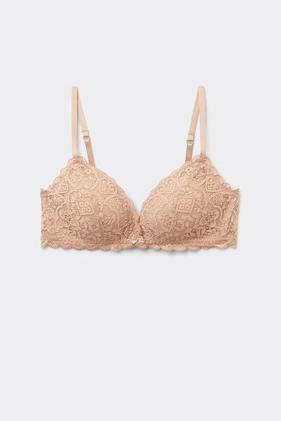 Beige Tiziana Lace Triangle Bra, Soft Beige, large image number 3