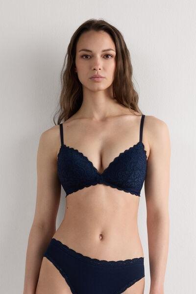 Blue Tiziana Lace Triangle Bra, Intense Blue, medium