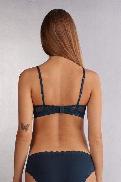 Blue Tiziana Lace Triangle Bra, Intense Blue, medium