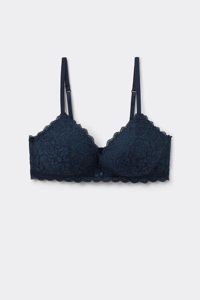 Blue Tiziana Lace Triangle Bra, Intense Blue, large image number 3