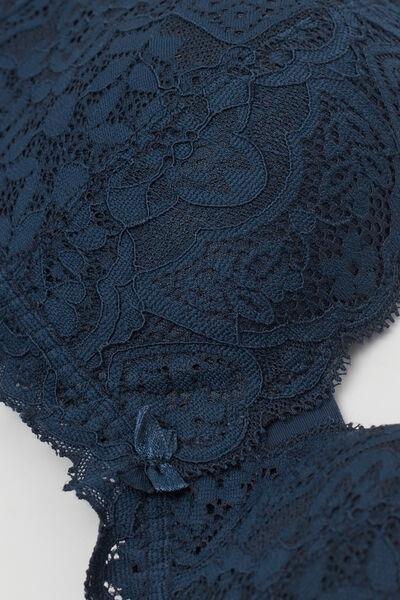 Blue Tiziana Lace Triangle Bra, Intense Blue, large image number 4