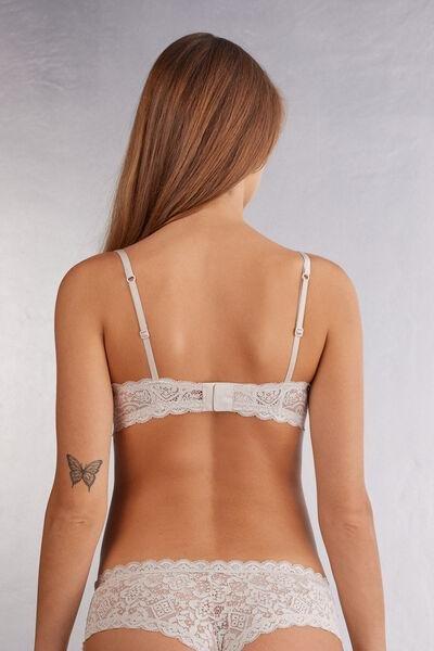 Cream Tiziana Lace Triangle Bra, , large image number 3