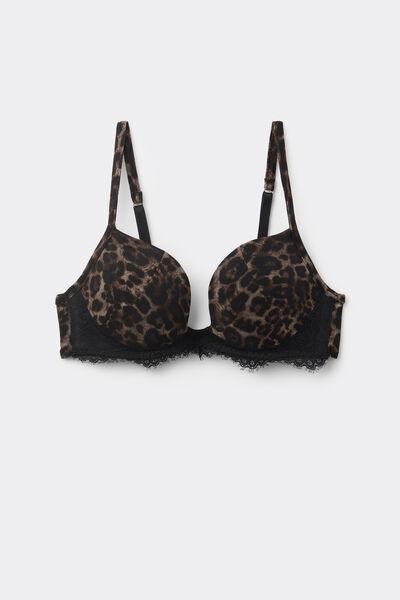 Brown Luxurious Leopard Push-Up Bra, 5601_769J, large image number 2