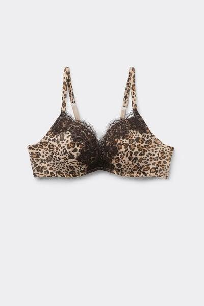 Brown Simply Iconic Animal Print Monica Tulle Push-Up Bra, 5601_061K, large image number 3