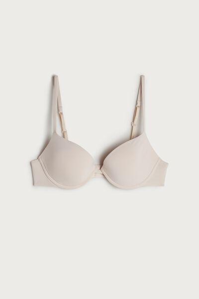 White Microfibre Push-Up Bra, , large image number 2