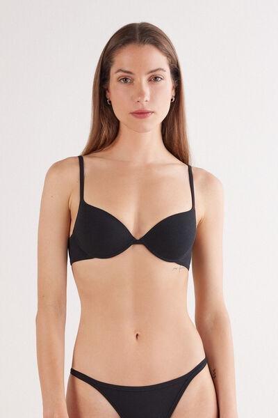 Black The Ultralight Cotton Push-Up Bra, , large image number 0