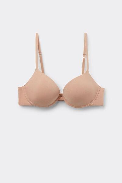 Beige Sensual Attitude Push-Up Cotton Bra, Soft Beige, large image number 3