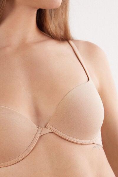 Beige Sensual Attitude Push-Up Cotton Bra, Soft Beige, large image number 5