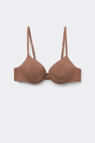 Beige The Ultralight Cotton Push-Up Bra, , large image number 1