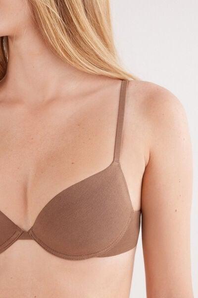 Beige The Ultralight Cotton Push-Up Bra, Brown Mocha, large image number 5