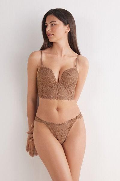 Brown Italian Riviera Bustier, Medium Beige, medium