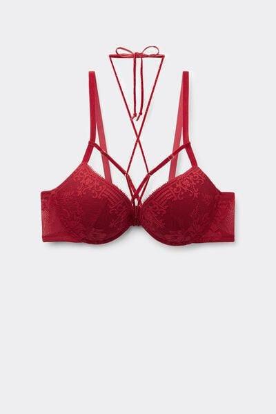 Red La Femme Fatale Simona Super Push-Up Bra, Wax Red, large image number 7