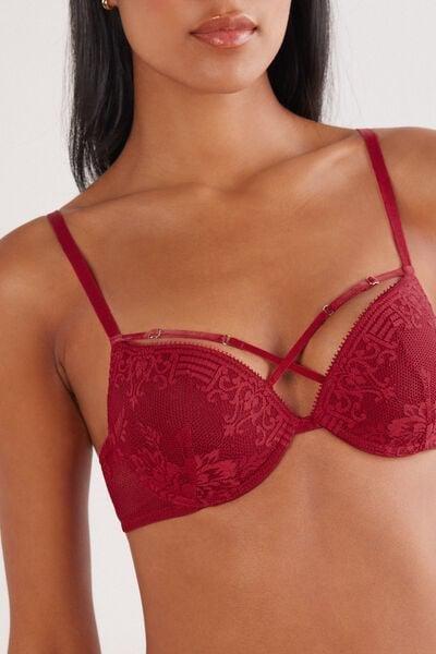 Red La Femme Fatale Simona Super Push-Up Bra, Wax Red, large image number 9