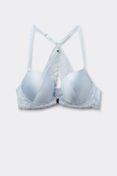 Blue Monica Silky Flowers Silk And Lace Push-Up Bra, 5601_060K, large image number 3