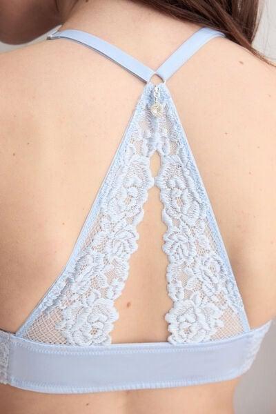 Blue Monica Silky Flowers Silk And Lace Push-Up Bra, 5601_060K, large image number 5