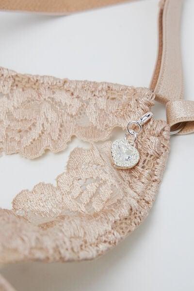 Beige Monica Silky Flowers Silk And Lace Push-Up Bra, 5601_447J, large image number 3